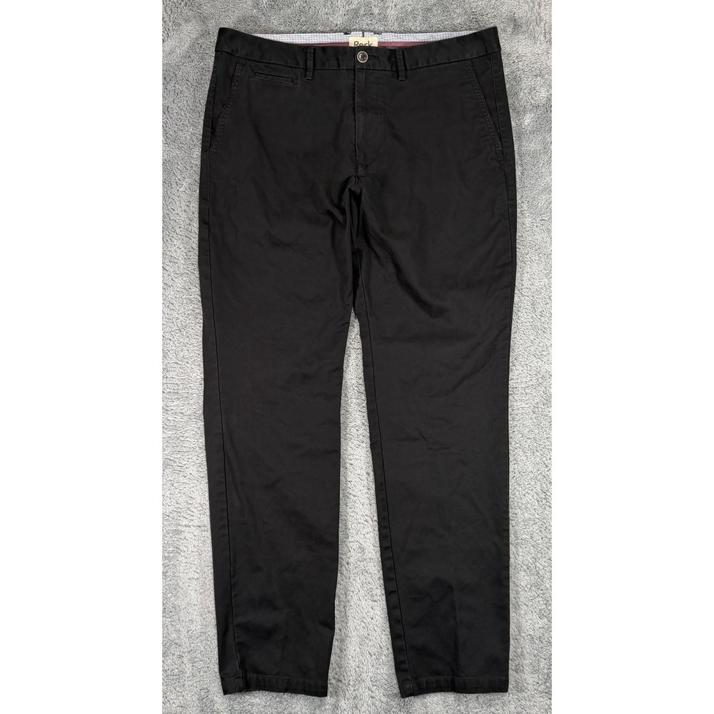 Perk Slim Fit Stretch‎ Pants Mens 36x32 Black Chino Casual Office Business